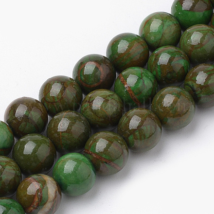 Cuentas de jade verde natural hebras X-G-S272-03-8mm-1