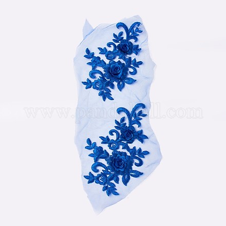 Appliques de fibre de couture de broderie de dentelle X-DIY-WH0073-04-1