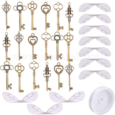 Sunnyclue kit de fabrication de bijoux à bricoler soi-même charme de clé squelette pour cadeaux d'artisanat DIY-SC0017-35-1
