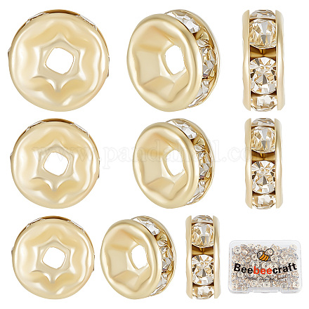 Beebeecraft 150 pièces 3 style laiton pavé clair perles de zircone cubique KK-BBC0003-82-1
