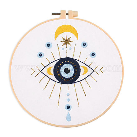 Kits de bordado de patrón de ojo y luna de diy DIY-E063-01A-1