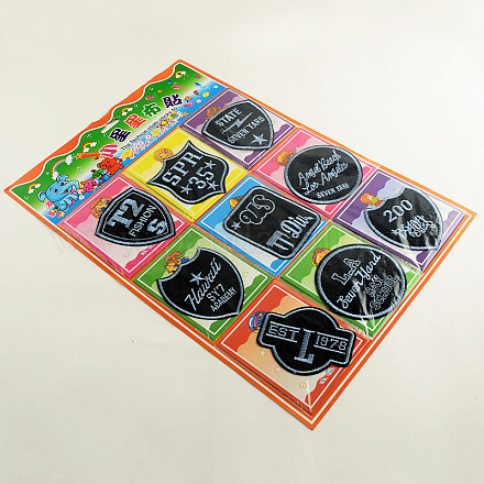 Accessoires de costumes badge de style mixte informatisés broderie fer de tissu sur les correctifs AJEW-S057-M01-1
