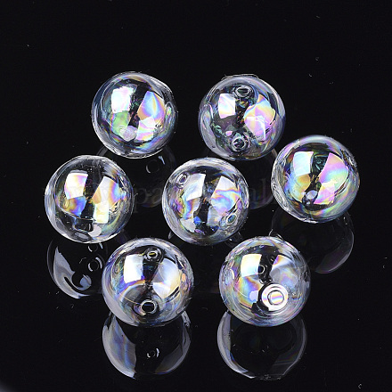 Hechos a mano soplados cuentas globo de cristal X-DH017J-1-25mm-AB-1