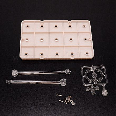 プラモデルおもちゃ組み立てホルダー  鉄製のネジとナット付き  透明  14.5x9.6x0.85cm ODIS-WH0025-22-1