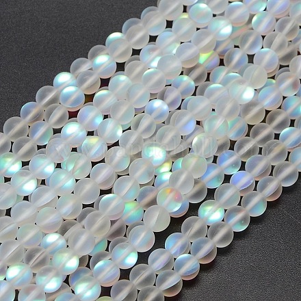 Synthetische Mondstein Perlen Stränge X-G-F142-6mm-01-1