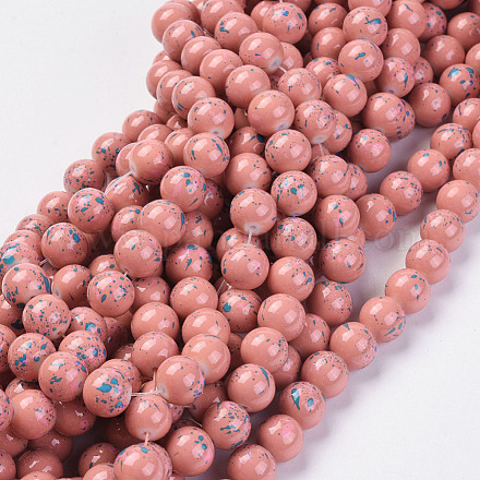 Cuisson opaque de perles de verre peintes GLAA-L024-D-21-1
