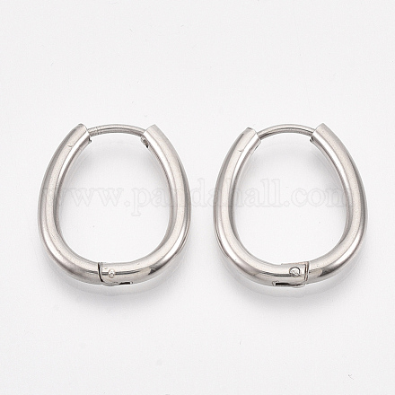 201 Stainless Steel Huggie Hoop Earrings STAS-T045-47A-1