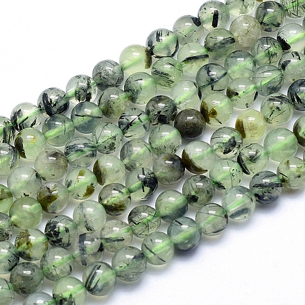 Chapelets de perles en préhnite naturelle G-K224-03-4mm-1