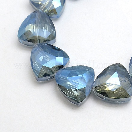 Electroplate Crystal Glass Triangle Beads Strands EGLA-F068B-04-1