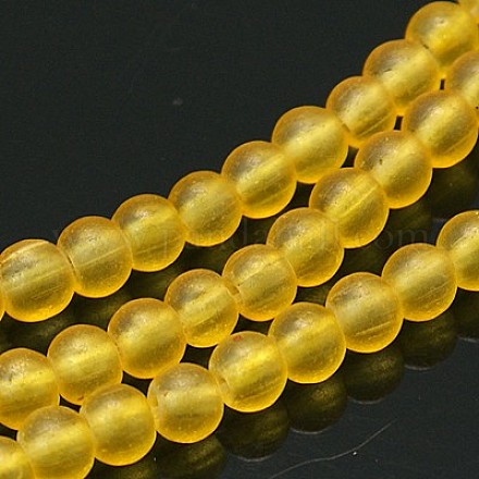Frosted Glass Bead Strands GGB6MMY-DK24-1
