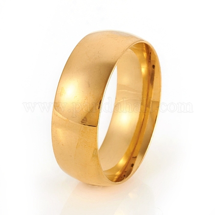 201 Stainless Steel Plain Band Rings RJEW-G107-8mm-11-G-1