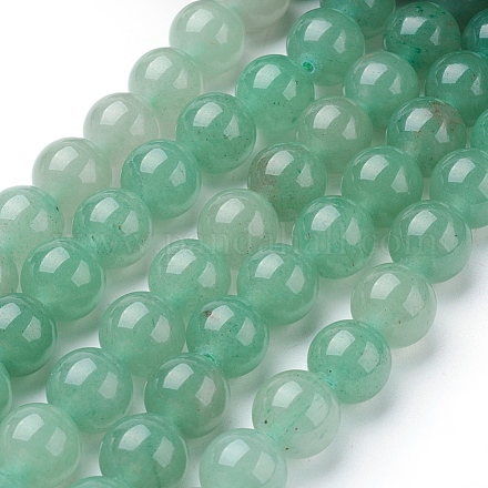 Natürlichen grünen Aventurin Perlen Stränge X-G-G099-12mm-17-1