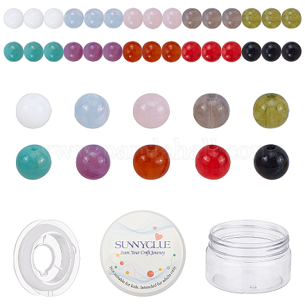 Sunnyclue 200pcs 10 Farben Nachahmung Edelstein-Acryl-Perlen für DIY-Armbänder DIY-SC0015-39-1