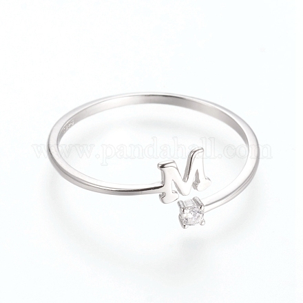925 anillo de plata de primera ley con baño de rodio STER-D033-01M-P-1