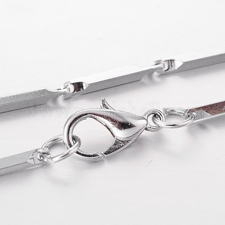 Collares de cadena de enlace de barras de acero inoxidable NJEW-M146-02-1