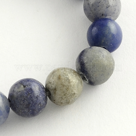 Round Natural Blue Aventurine Beads Strands G-R254-8mm-1