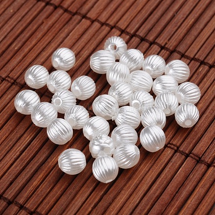 Round Imitation Pearl Acrylic Beads OACR-L004-4481-1