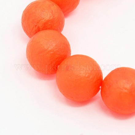 Round Shell Pearl Frosted Beads Strands BSHE-I002-12mm-11-1