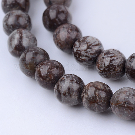 Natural Snowflake Obsidian Beads Strands X-G-Q462-8mm-37-1