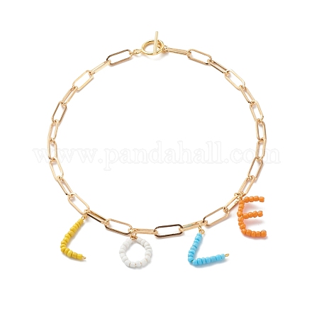 Collane con pendente in perle di vetro NJEW-TA00003-1