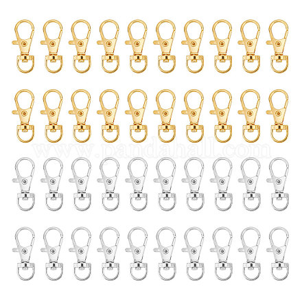 CHGCRAFT 40Pcs 2 Colors Alloy Swivel Lobster Claw Clasps PALLOY-CA0002-23-1-1