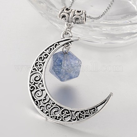 Antique Silver Plated Moon Alloy Big Pendants PALLOY-JF00082-05-1