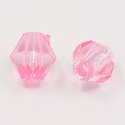 Faceted Bicone Transparent Acrylic Beads DBB6mm02-1