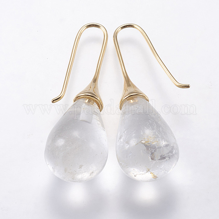 Natural Quartz Crystal Dangle Earrings EJEW-P143-B01-1