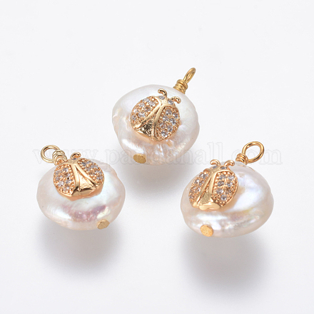 Colgantes naturales de perlas cultivadas de agua dulce PEAR-L027-04A-1