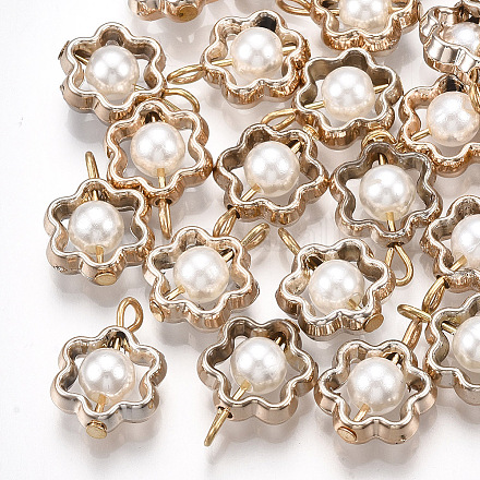 Colgantes de perlas de imitación de plástico abs PACR-T007-25-1