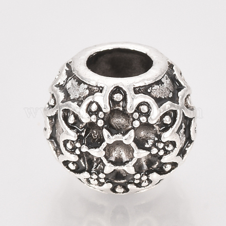 Supports de perles européennes avec strass en alliage de style tibétain TIBE-T011-04AS-FF-1
