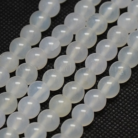 Natural Agate Round Beads Strand G-L086-8mm-21-1