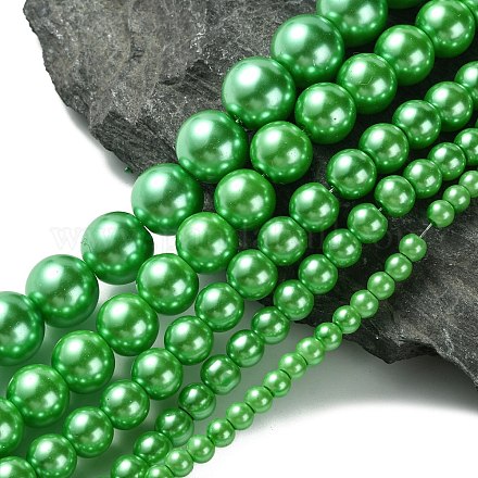 Dyed Glass Pearl Round Beads Strands HY-X0001-04-1