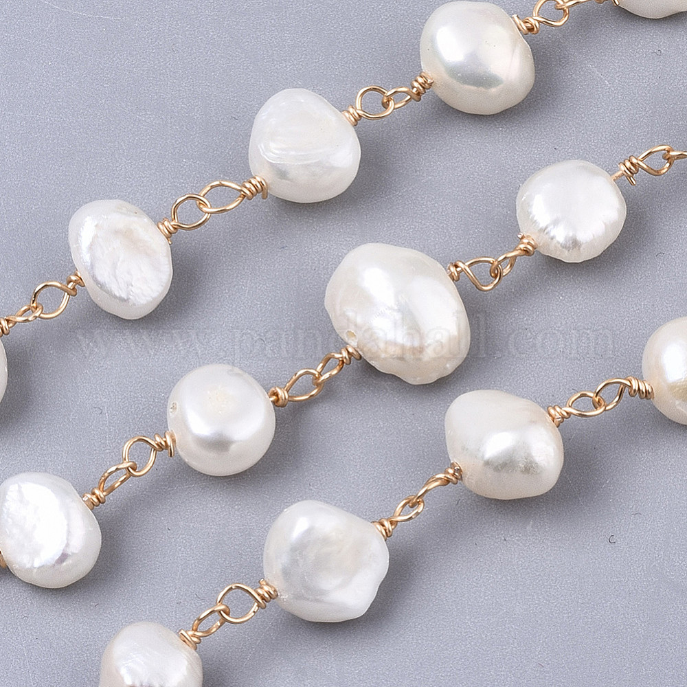 Wholesale Handmade Natural Freshwater Pearl Beaded Chains - Pandahall.com