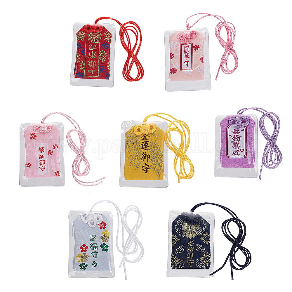 Wholesale OLYCRAFT 8pcs Japanese Omamori Charms Shrine Lucky Amulet ...