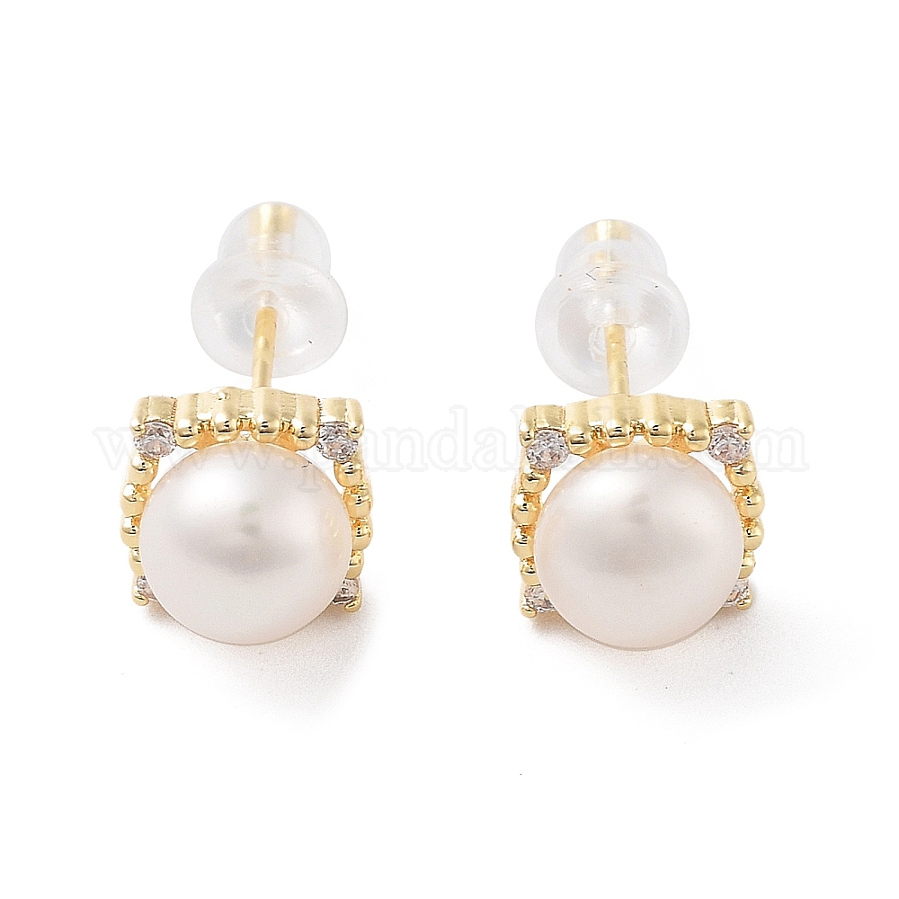 Wholesale Natural Pearl Stud Earrings - Pandahall.com