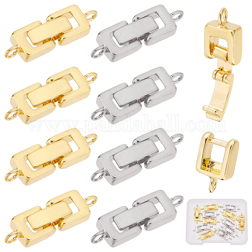 Wholesale SUNNYCLUE 1 Box 12 Sets 2 Colors Bracelet Extender Clasp Fold