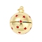 Brass Micro Pave Cubic Zirconia Locket Pendants, with Enamel, Lead Free & Cadmium Free, Long-Lasting Plated, Round, with Jump Ring, Real 18K Gold Plated