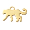 Animal 925 Sterling Sliver Pendants, Golden, Leopard, 13.5x20x1mm, Hole: 2.5mm