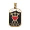 Ion Plating(IP) 304 Stainless Steel Enamel Pendants, Real 18K Gold Plated, Tarot Charm, Heart, 32x19.5x2mm, Hole: 7.5x4mm