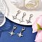 Star 304 Stainless Steel Pendant Decorations, with Zinc Alloy Lobster Claw Clasps, Platinum & Stainless Steel Color, 29mm