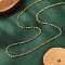 Ion Plating(IP) 304 Stainless Steel Figaro Chain Necklaces, with Lobster Clasps, Golden, 17.7 inch(45cm), 2mm
