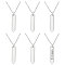6Pcs 304 Stainless Steel Pendant Necklace, Cable Chains, Rectangle, Stainless Steel Color, 19.65 inch(49.9cm)