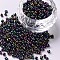 8/0 Glass Seed Beads, Iris Round, Colorful, 3mm, Hole: 1mm, about 2222pcs/100g
