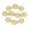 Luminous Frosted Acrylic Beads, Electroplated, Flat Round with Letter, Glow in the Dark, Letter F, 10x5mm, Hole: 2mm, about 1390pcs/500g