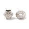 CCB Plastic European Beads, Star, Large Hole Bead, Platinum, 9x10x7mm, Hole: 4.5mm