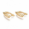 Brass Hoop Earring Findings with Latch Back Closure, Nickel Free, Real 18K Gold Plated, 19x12x6mm, Hole: 0.8mm, Pin: 1mm