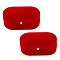 Oval Velvet Couple Ring Box, with Brass Botton, Finger Ring Gift Storage Case for Wedding, Engagement, Red, 4x7.4x3.4cm, Inner Diameter: 3x7x1cm