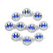 Luminous Frosted Acrylic Beads, Electroplated, Flat Round with Letter, Glow in the Dark, Letter H, 10x5mm, Hole: 2mm, about 1390pcs/500g