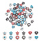 arricraft 72 Pcs 4 Colors 3 Styles Assorted Evil Eye Beads, Colorful Heart Round Star Shaped Blue Eyes Beads Turkish Big Hole Beads 4.8mm Hole for Lucky Jewelry Making